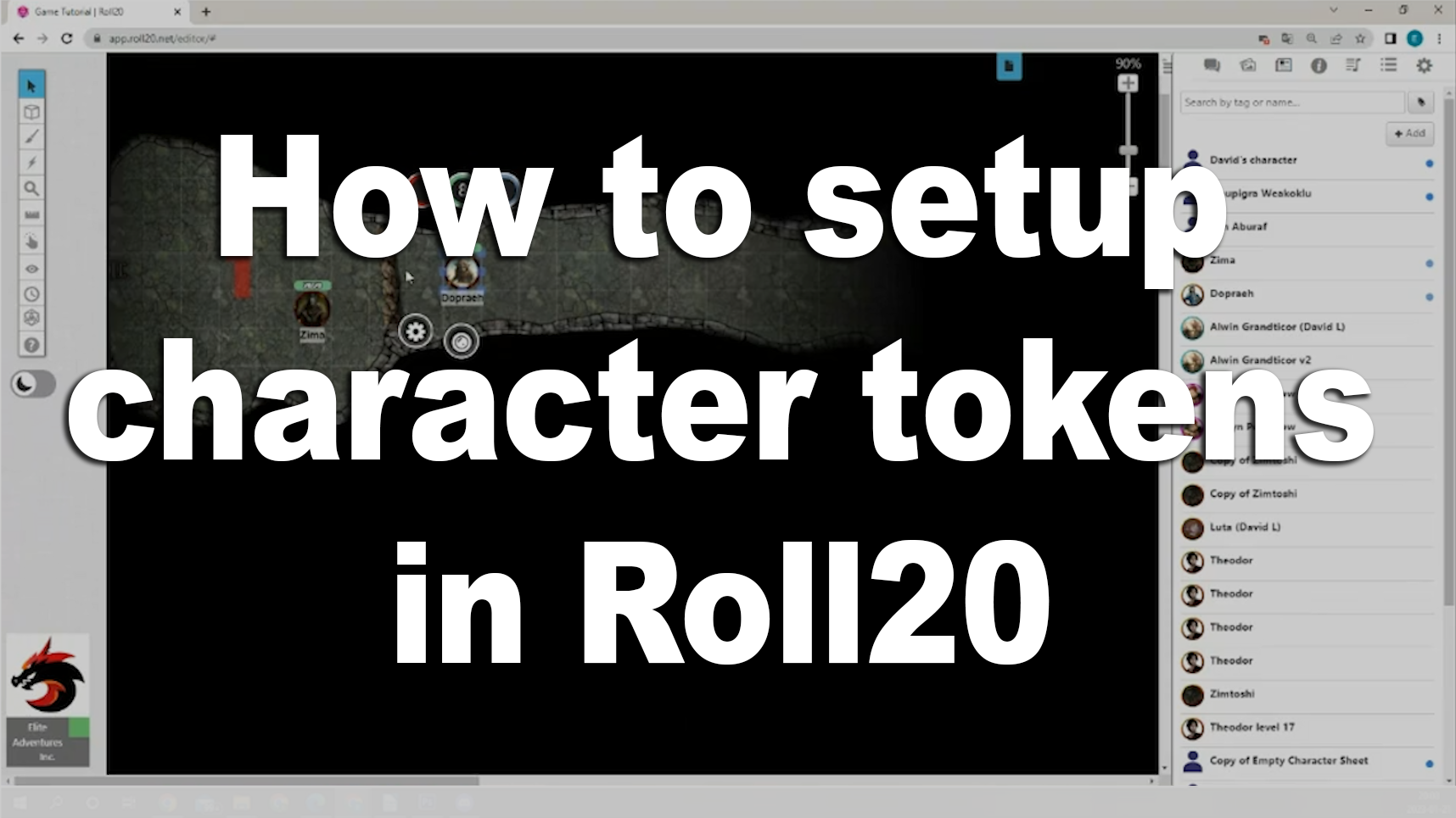 Elite Adventures - Professional D&D Online Games - How to setup character tokens in Roll20